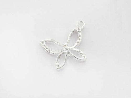 1 of 925 Sterling Silver Cubic Zirconia Butterfly Charm 10x12 mm. , small charm