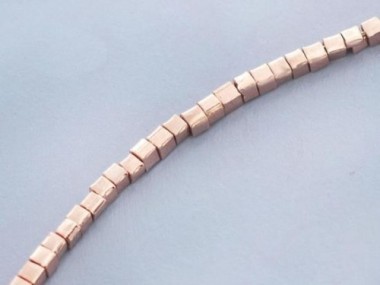 Karen hill tribe Rose Gold Vermeil Style Cube Beads 1.5mm.