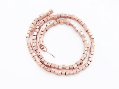 Karen hill tribe Rose Gold Vermeil Style Cube Beads 1.5mm.