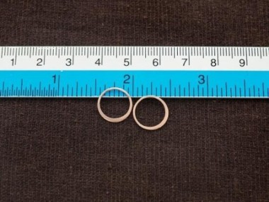 925 Sterling Silver Rose Gold Vermeil Style Circle Links, Connectors 12 mm.