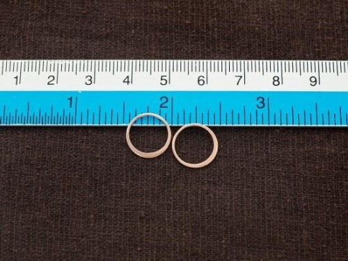 4 of 925 Sterling Silver Rose Gold Vermeil Style Circle Links, Connectors 12 mm. Polish Finished