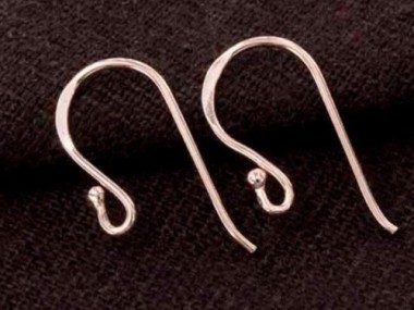 925 Sterling Silver Rose Gold Vermeil Style Earwires 9x19 mm.