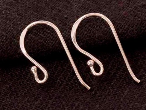 2 pairs of 925 Sterling Silver Rose Gold Vermeil Style Earwires 9x19 mm.