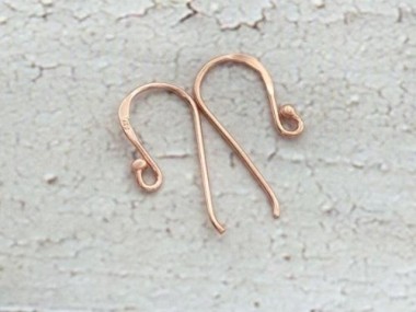 925 Sterling Silver Rose Gold Vermeil Style Earwires 9x19 mm.