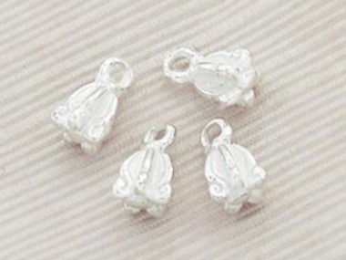 925 Sterling Silver Crown Flower Charms 5x6 mm.