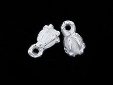 925 Sterling Silver Crown Flower Charms 5x6 mm.