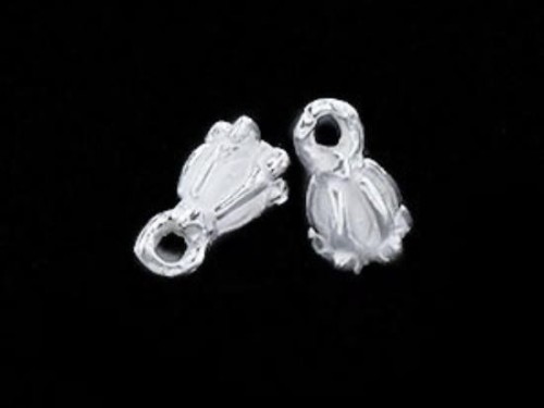 4 of 925 Sterling Silver Crown Flower Charms 5x6 mm.