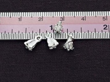 925 Sterling Silver Crown Flower Charms 5x6 mm.