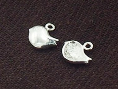 925 Sterling Silver Tiny Bird Charms 6x9mm.