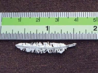 925 Sterling Silver Feather Pendant 6x26mm.