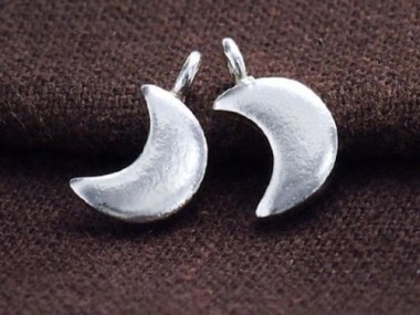 Karen Hill Tribe Silver Crescent Moon Charms 8x10 mm.