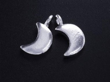 Karen Hill Tribe Silver Crescent Moon Charms 8x10 mm.