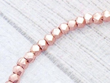 Karen hill tribe Rose Gold Vermeil Style Faceted Beads 2 mm.