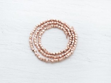 Karen hill tribe Rose Gold Vermeil Style Faceted Beads 1.5 mm.