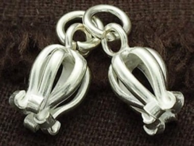 Karen Hill Tribe Silver Flower Pendants 8x20 mm.