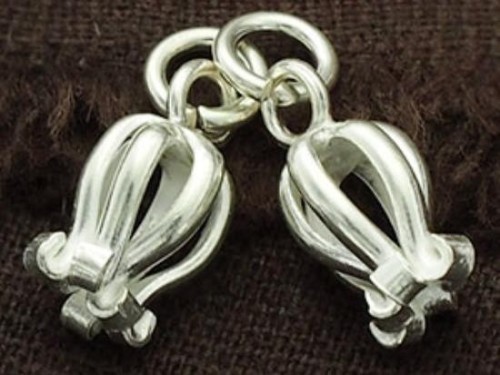 2 of Karen Hill Tribe Silver Flower Pendants 8x20 mm.