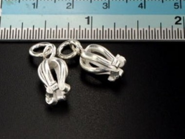 Karen Hill Tribe Silver Flower Pendants 8x20 mm.