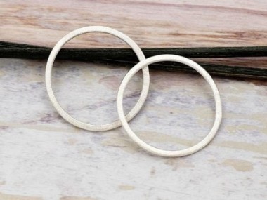 Karen Hill Tribe Silver Brushed Circle Jump Rings 30 mm.