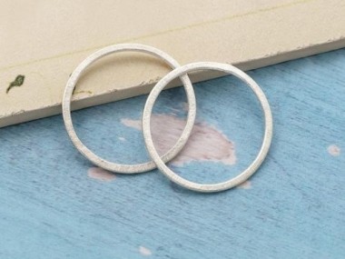 Karen Hill Tribe Silver Brushed Circle Jump Rings 30 mm.