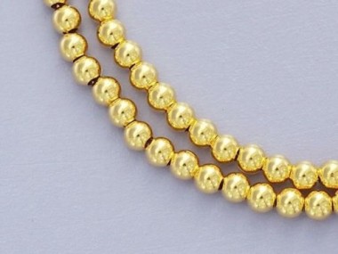 925 Sterling Silver Gold Vermeil Style Round Seed Beads 3 mm.