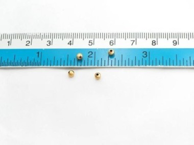 925 Sterling Silver Gold Vermeil Style Round Seed Beads 3 mm.