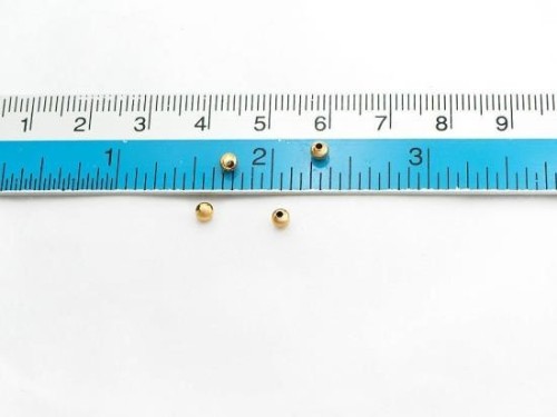 30 of 925 Sterling Silver Gold Vermeil Style Round Seed Beads 3 mm.