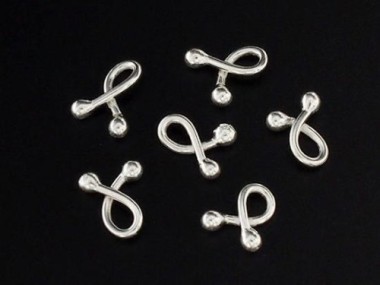 Karen Hill Tribe Silver Dual Ball-ended Charms 4x6 mm.