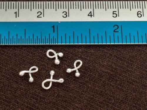 30 of Karen Hill Tribe Silver Dual Ball-ended Charms 4x6 mm.