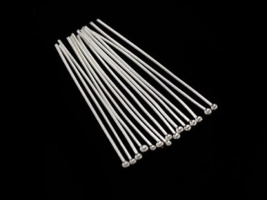 925 Sterling Silver Head Pins 30x0.5 mm.