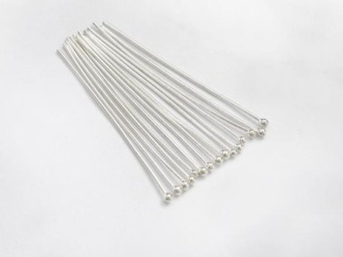 925 Sterling Silver Head Pins 30x0.5 mm.