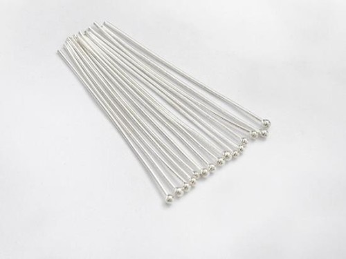 40 of 925 Sterling Silver Head Pins 30x0.5 mm. ,25 AWG wire