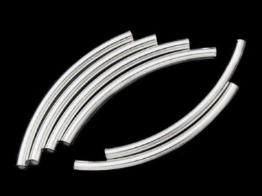 925 Sterling Silver Curve Beads 2x30 mm.