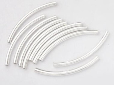 925 Sterling Silver Curve Beads 2x30 mm.