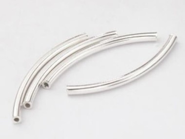 925 Sterling Silver Curve Beads 2x30 mm.