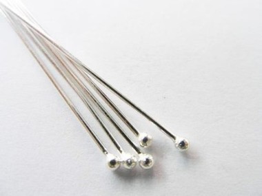 925 Sterling Silver Head Pins 50 mm.