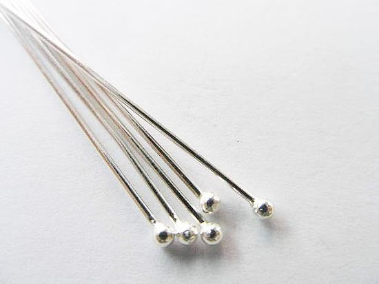 25 of 925 Sterling Silver Head Pins 50 mm.