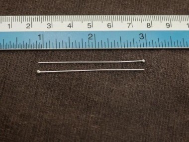 925 Sterling Silver Head Pins 50 mm.