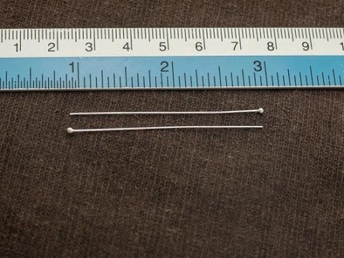 25 of 925 Sterling Silver Head Pins 50 mm.