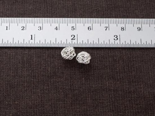 8 of Karen Hill Tribe Silver Wire Ball Beads 8.5 mm.