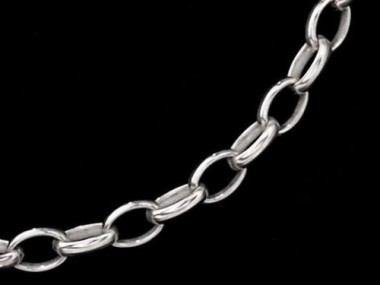 18 inches of 925 Sterling Silver Oval Rolo Chain 2.6x3.8 mm.