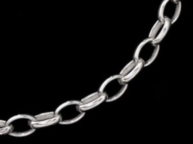 925 Sterling Silver Oval Rolo Chain 2.6x3.8 mm.