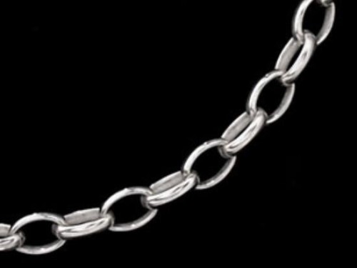 18 inches of 925 Sterling Silver Oval Rolo Chain 2.6x3.8 mm.