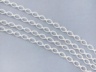 925 Sterling Silver Marquise Chain 3x4 mm.