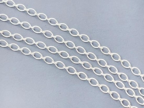 30 inches of 925 Sterling Silver Marquise Chain 3x4 mm.