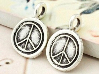 4 of Karen Hill Tribe Silver Peace Charms 10 mm.