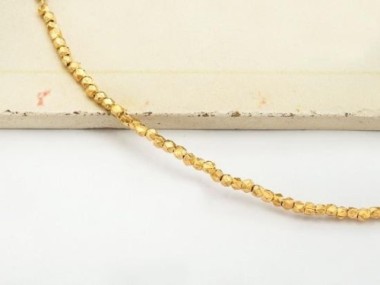 Karen hill tribe Gold Vermeil Style Faceted Beads 2 mm.