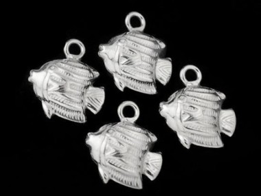 925 Sterling Silver Fish Charms 9x11 mm.