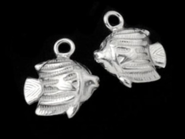 925 Sterling Silver Fish Charms 9x11 mm.