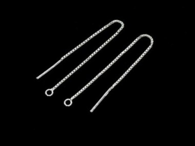 2 pairs of 925 Sterling Silver Ear Threads 60 mm.