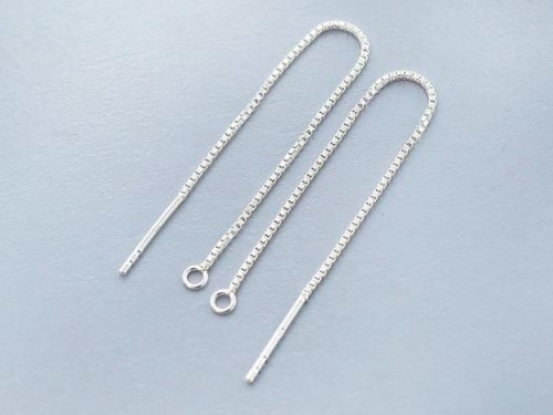 2 pairs of 925 Sterling Silver Ear Threads 60 mm.